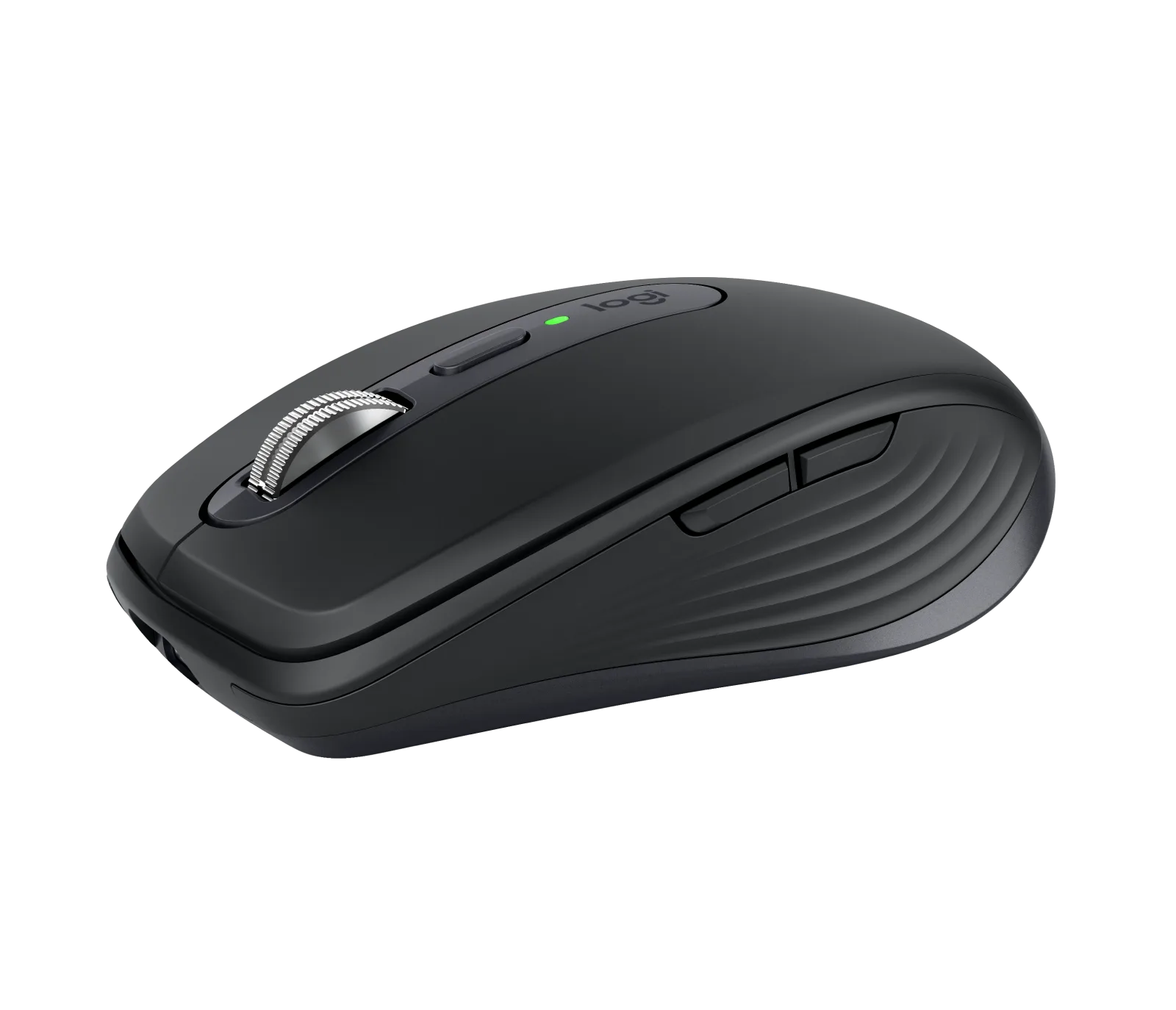 Souris compacte Logitech MX Anywhere 3S graphite, vue de trois quarts