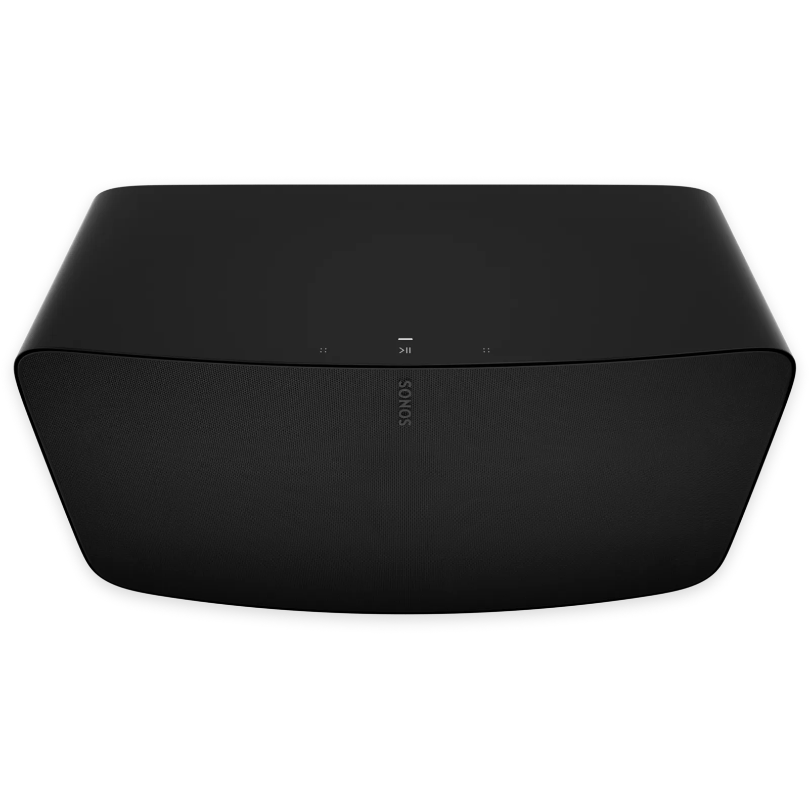Enceinte hi-fi Wi-Fi Sonos Five posée à l'horizontale, vue de face
