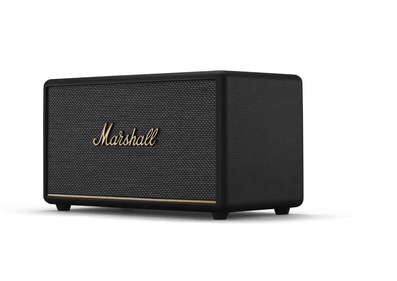 Enceinte Bluetooth Marshall Stanmore III noire avec façade grillagée et boutons de réglage dorés