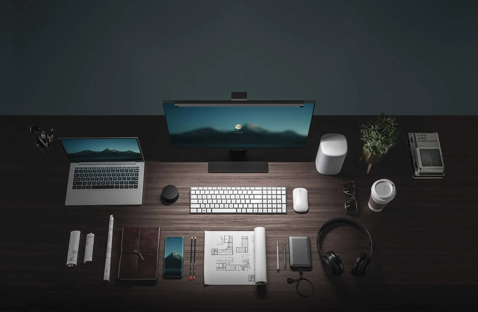 Barre lumineuse Xiaomi Mi Computer Monitor Light Bar noire avec sa pince — vue 2