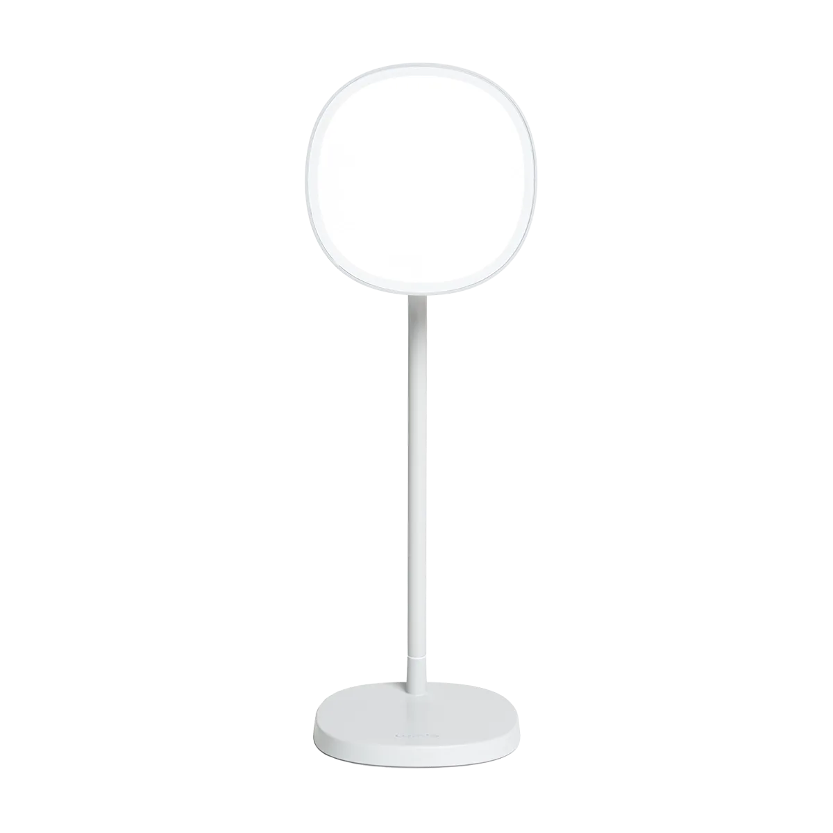 Lampe de bureau Lumie Task blanche, tête ronde inclinée sur un pied fin — vue 2