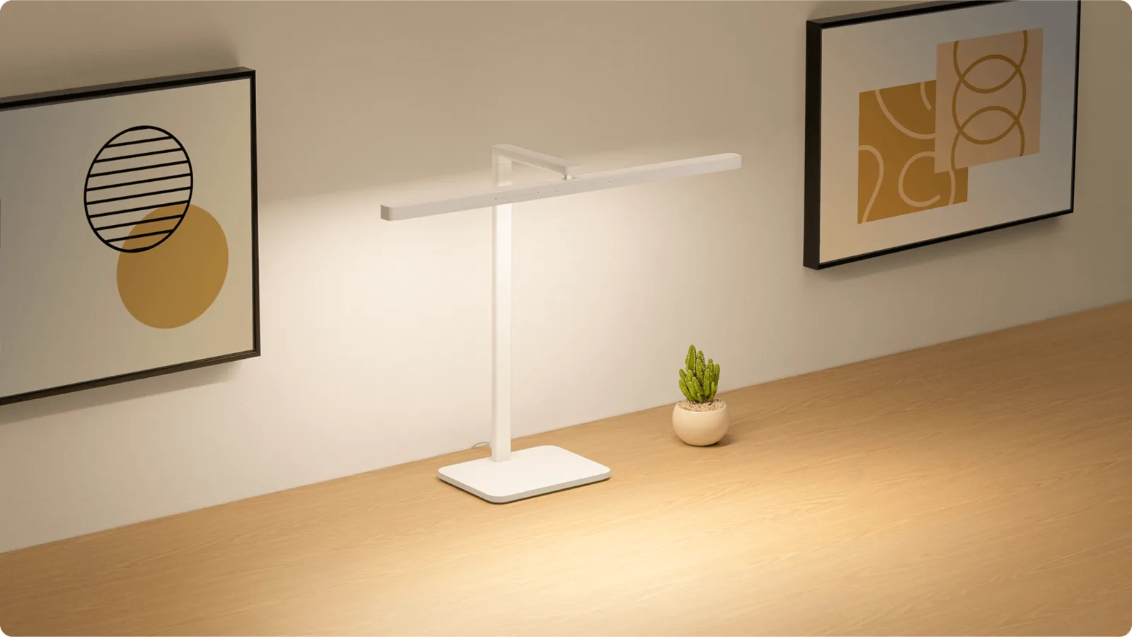 Lampe de bureau Xiaomi LED Desk Lamp 2 blanche, tête horizontale de 60 cm — vue 2