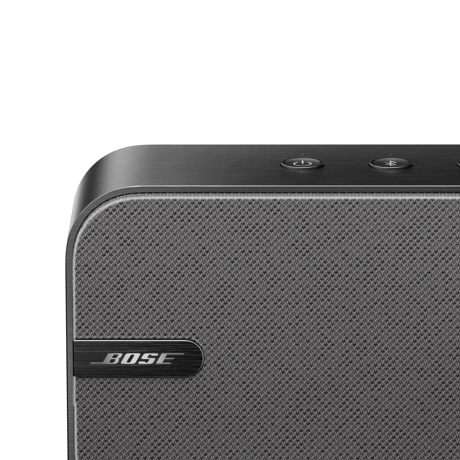 Enceinte Bluetooth Bose SoundLink Home Cool Grey, cadre en aluminium anodisé et grille en tissu, vue de face