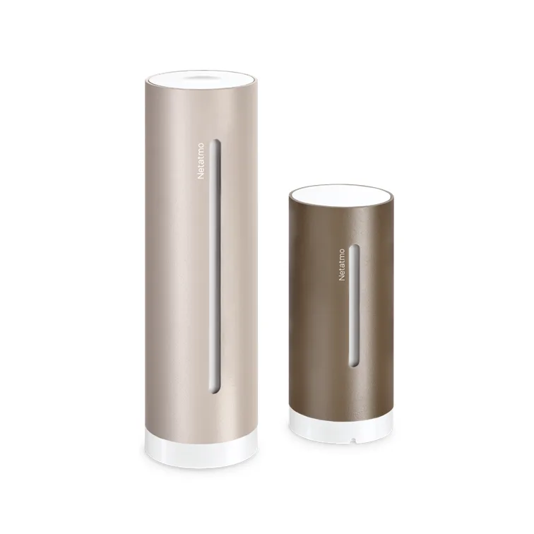 Les deux modules de la station météo Netatmo ORIGINAL couleur sable, vus de face