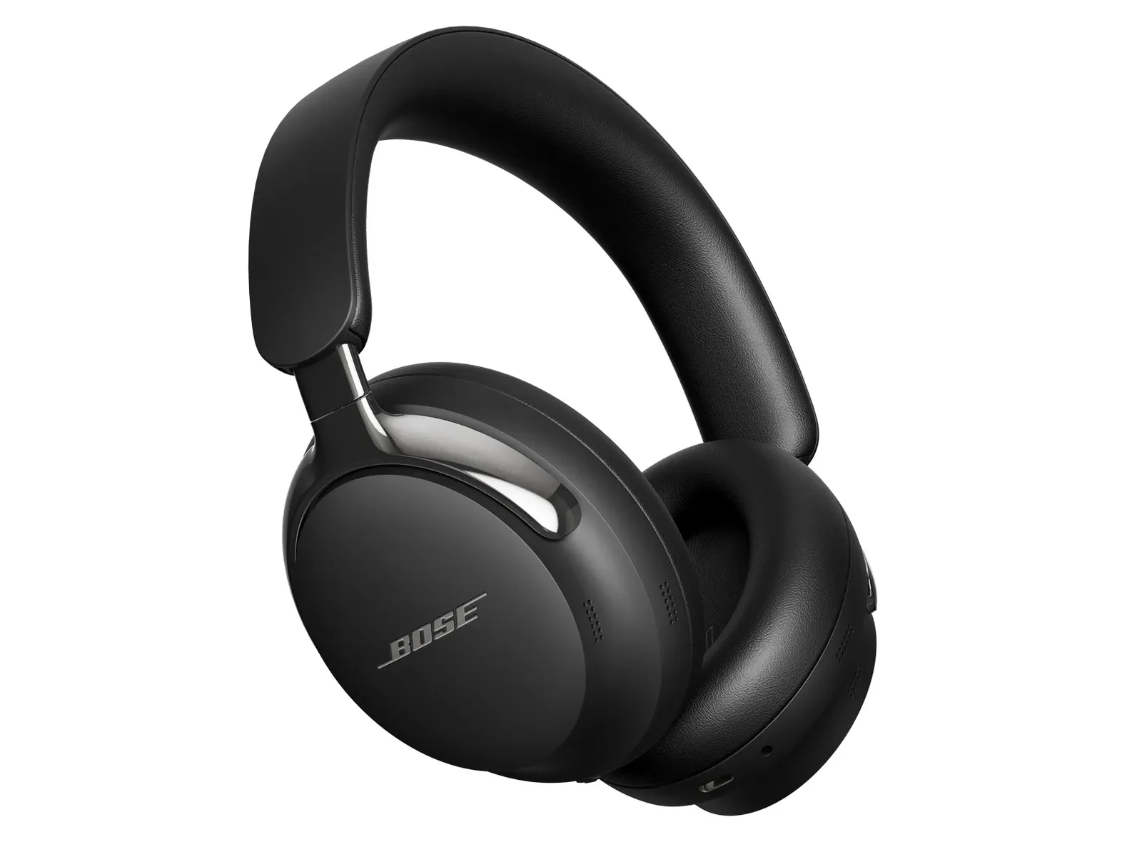 Casque Bose QuietComfort Ultra 2e génération noir, vu de trois quarts sur fond neutre