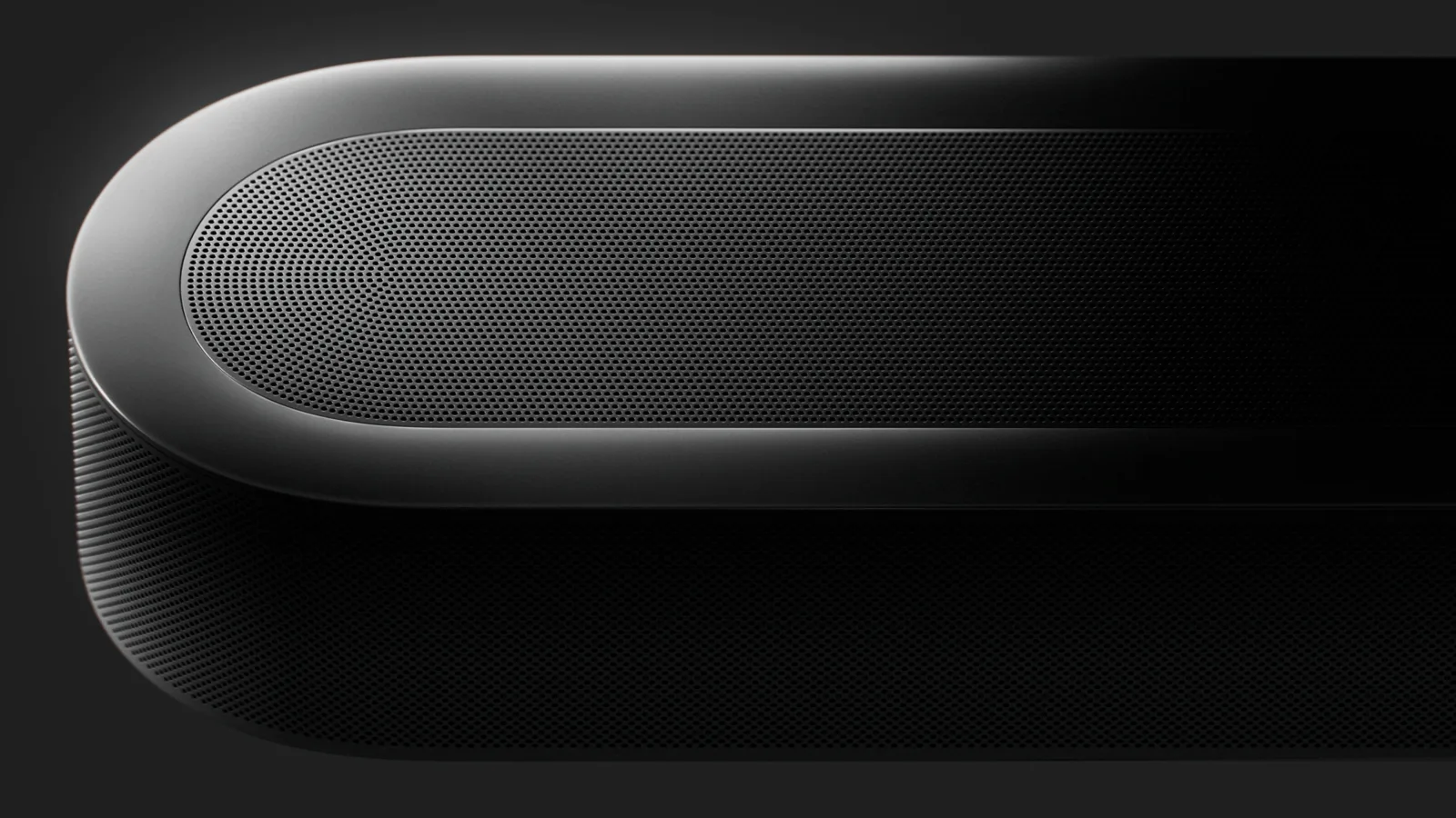 Nahaufnahme der schwarzen Sonos Beam Ultra Soundbar von oben